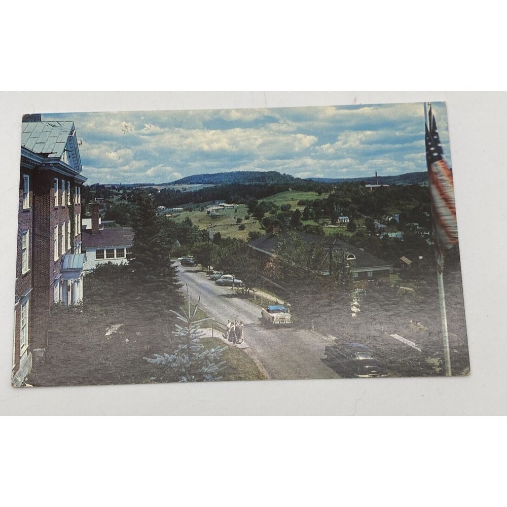 Vtg Oneonta NY Postcard‎ Airel View from Hartwick College on Oyaron Hill 1950s